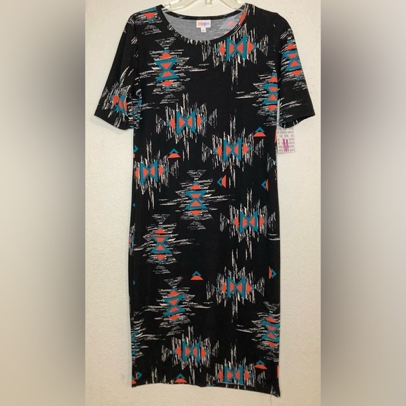 NWT Lularoe Julia Dress M Form Fitting Midi Knit with Mid Length Sleeves - Picture 5 of 6